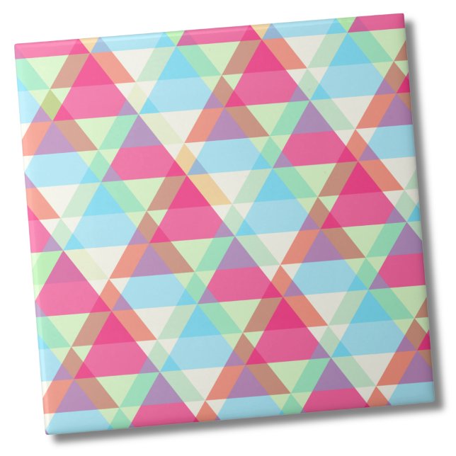 Colourful Geometric Triangle Pattern Tile (Modern Contemporary Colorful Geometric Pattern Ceramic Tile)