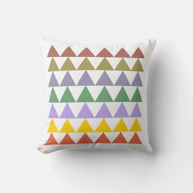 : Colourful Geometric Triangle Pillow (Front)