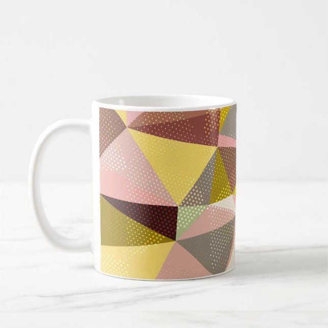 Colourful Geometric Triangles Abstract Texture. Coffee Mug (Left)