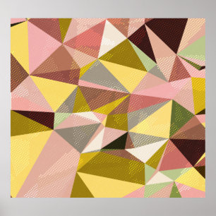 Colourful Geometric Triangles Abstract Texture. Poster