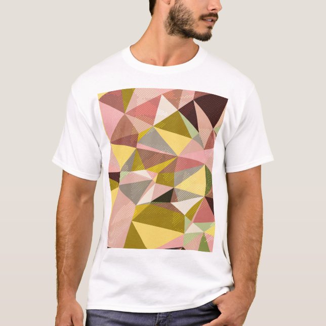 Colourful Geometric Triangles Abstract Texture. T-Shirt (Front)