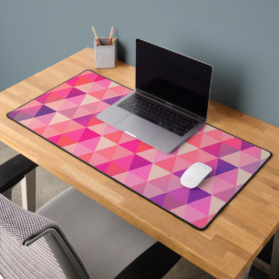 Colourful Geometric Triangles Pattern Desk Mat