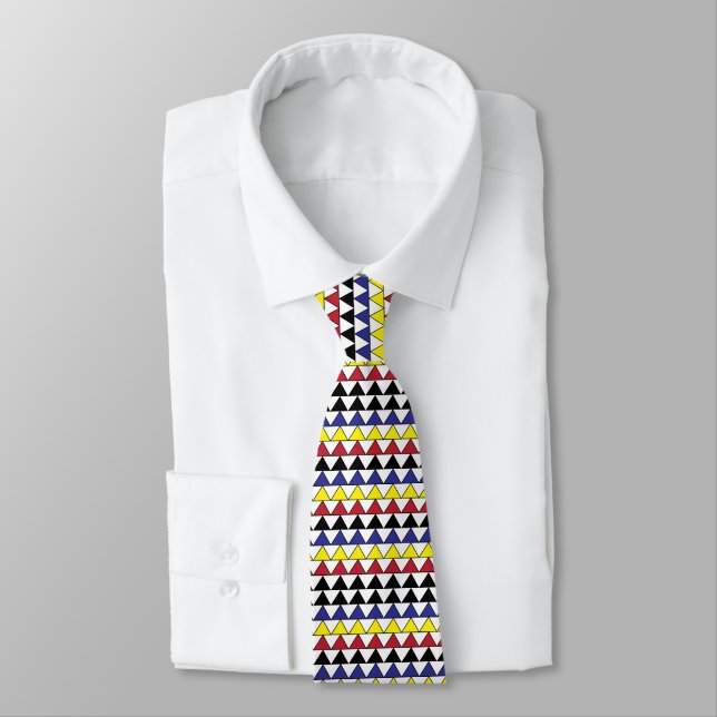 Colourful Geometric Triangles Pattern     Tie (Tied)