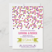 Colourful Geometric Triangles Wedding Invitation