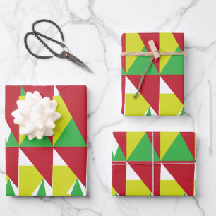 Colourful Geometric Triangles   Wrapping Paper Sheet