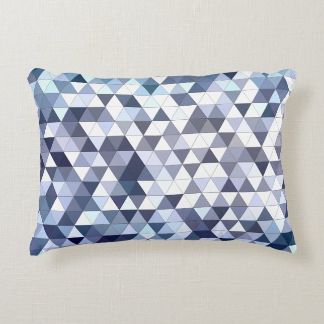 Colourful geometric triangular mosaic: abstract ba decorative cushion (Front)