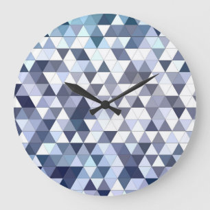 Colourful geometric triangular mosaic: abstract ba large clock