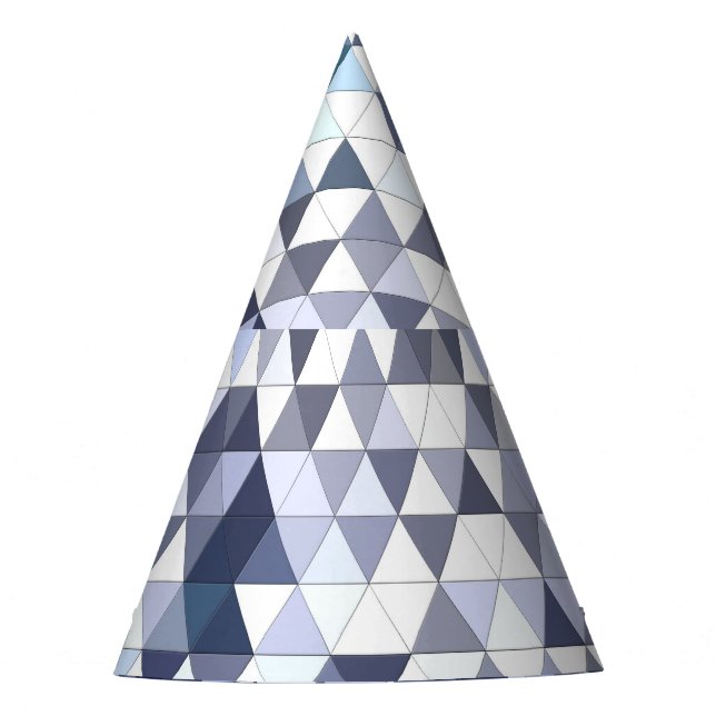 Colourful geometric triangular mosaic: abstract ba party hat (Front)
