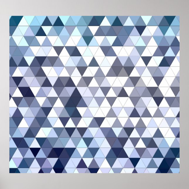 Colourful geometric triangular mosaic: abstract ba poster (Front)