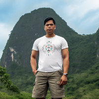 Colourful geometric tribal totem 2