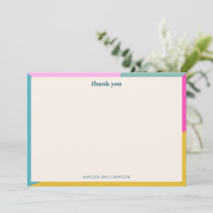 Colourful Geometric Unique Custom Bridal Shower Thank You Card