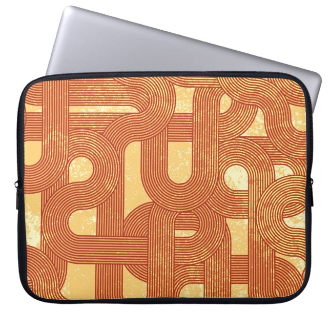 Colourful Geometric Vintage Abstract. Laptop Sleeve (Front)