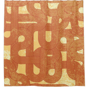 Colourful Geometric Vintage Abstract. Shower Curtain