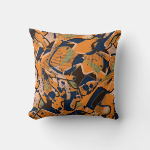 Colourful geometric vintage seamless backdrop. cushion