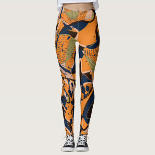 Colourful geometric vintage seamless backdrop. leggings