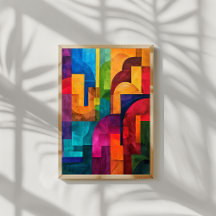 Colourful Geometric Wall Art - Bright Home Decor