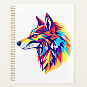 Colourful Geometric Wolf Planner