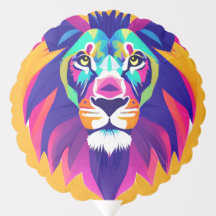 Colourful Geometrical Lion Head