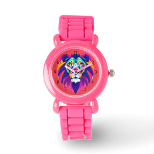 Colourful Geometrical Lion Head Watch