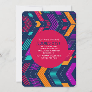 Colourful Geometrics Invitation