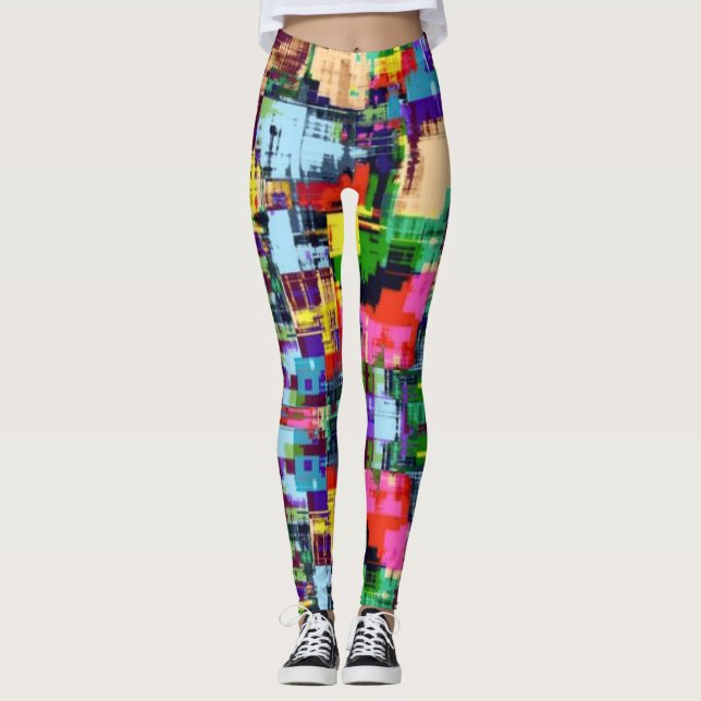 Colourful Geometry Leggings (Front)