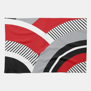 Colourful geometry tea towel