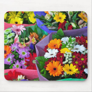 Colourful gerber flowers print mousepad