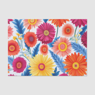 Colourful Gerbera Daisies Floral Tissue Paper