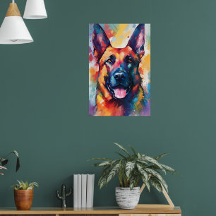 Colourful German Shepherd Art Poster