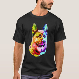 Colourful German Shepherd Dog Dad Mum  Owner Pop A T-Shirt
