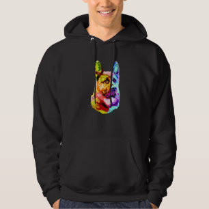 Colourful German Shepherd Dog Dad Mum  Owner Pop Hoodie