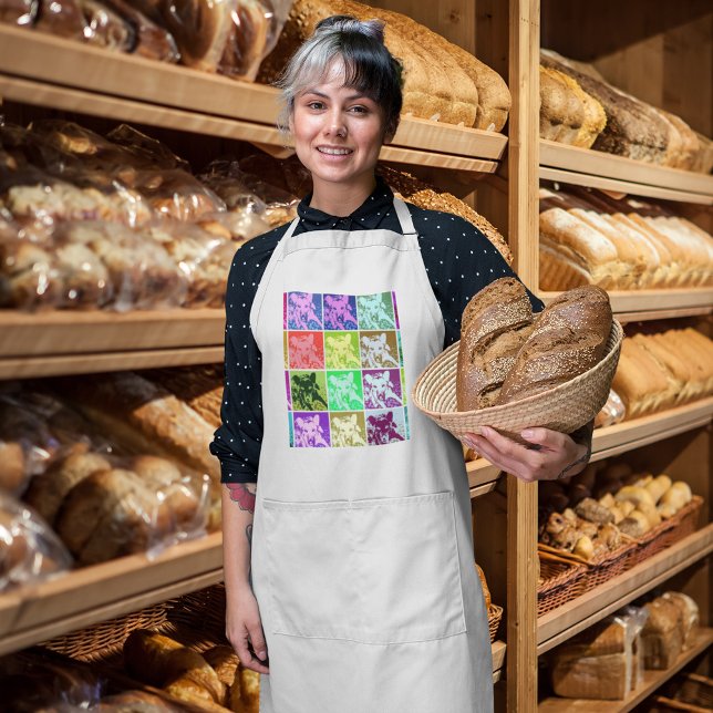 Colourful German Shepherd Dog Pop Art Long Apron (Colorful German Shepherd Dog Pop Art Long Apron)