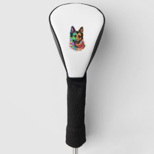 Colourful German Shepherd  Golf Head Cover