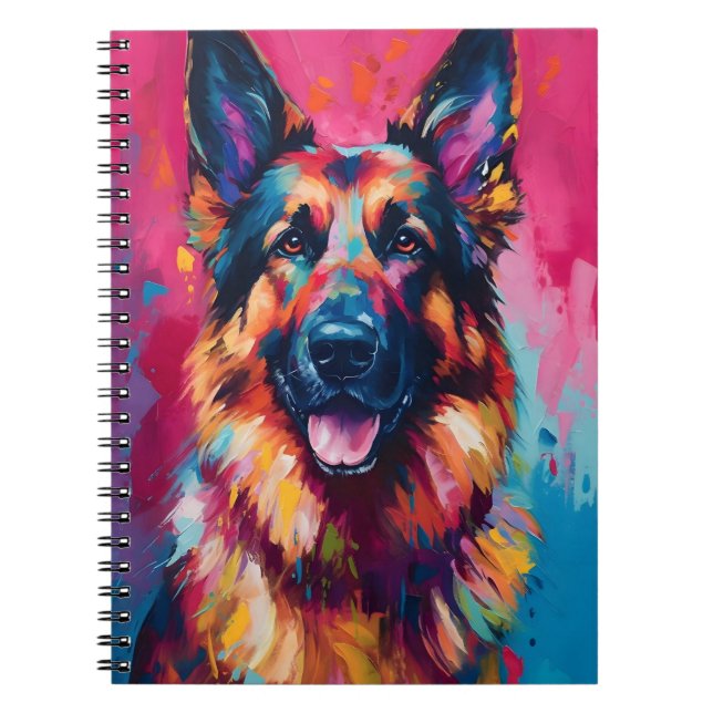 Colourful German Shepherd Notebook (Front)