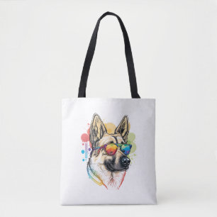 Colourful German Shepherd Pop Art Dad Mum Dog Love Tote Bag