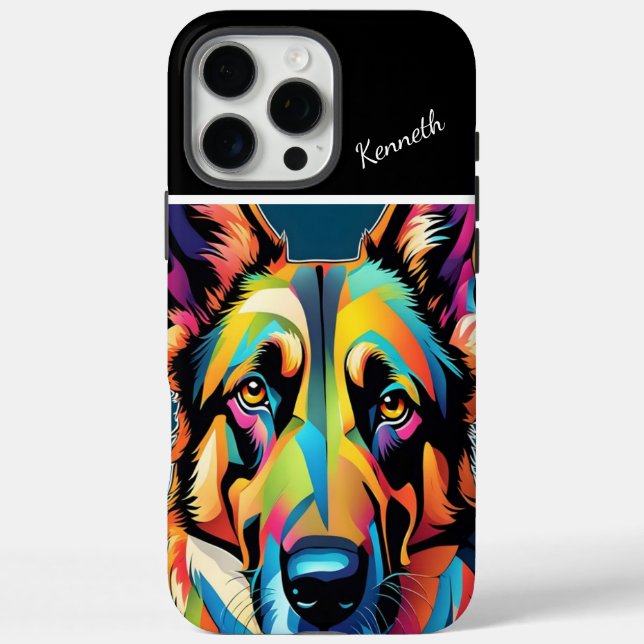 Colourful German Shepherd Portrait Case-Mate iPhone Case (Back)