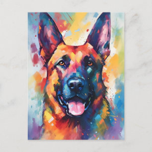 Colourful German Shepherd Postcard