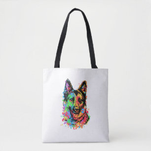 Colourful German Shepherd  Tote Bag