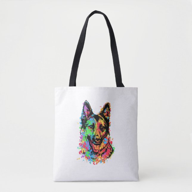 Colourful German Shepherd  Tote Bag (Front)