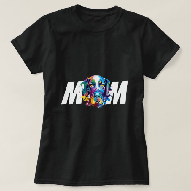 Colourful German Shorthaired Mum Dog Lovers Mother T-Shirt (Design Front)