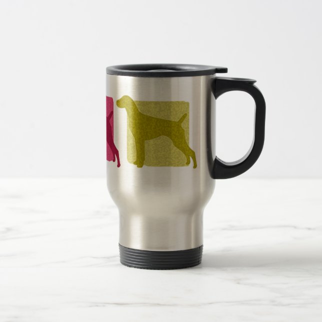 Colourful German Shorthaired Pointer Silhouettes Travel Mug (Right)