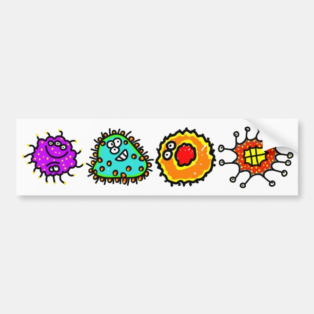 Colourful Germs Bumper Sticker (Front)