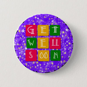 Colourful Get Well Soon 6 Cm Round Badge