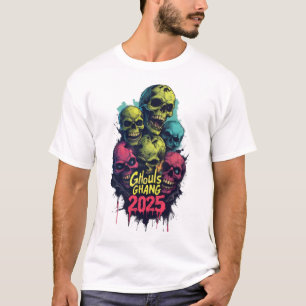 Colourful Ghouls Gang 2025 – Vibrant Skull Horror T-Shirt
