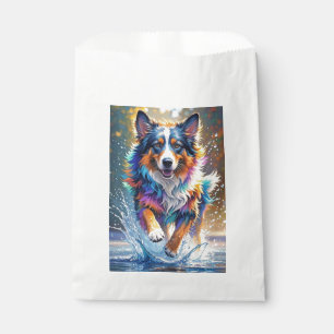 Colourful giant happy playful funny dog, splash favour bags