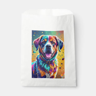 Colourful giant happy playful funny dog, splash favour bags
