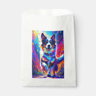 Colourful giant happy playful funny dog, splash favour bags