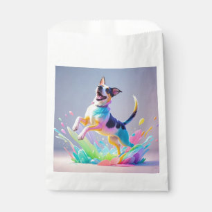 Colourful giant happy playful funny dog, splash favour bags