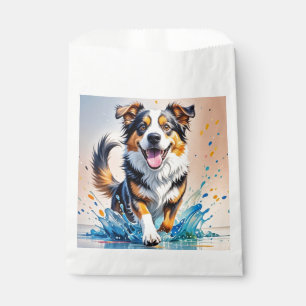 Colourful giant happy playful funny dog, splash favour bags