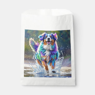 Colourful giant happy playful funny dog, splash favour bags
